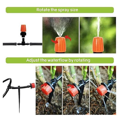 Drip Irrigation System, 164FT/50m Garden Irrigation System 1/4, Blank Distribution Tubing Watering Drip Kit Automatic Irrigation Equipment for Garden Greenhouse, Patio, Lawn