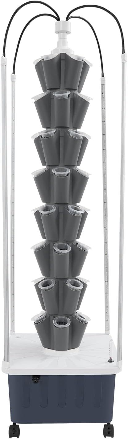 Hydroponics Growing System Kits, Indoor Garden System with LED Light, 40 Pods Planter Indoor Gardening for Vegetables, Herbs, and Miniature Greens (Gray)
