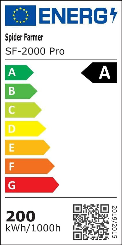 SPIDER FARMER SF2000Pro, Samsung LM301H EVO Led Grow Light, Full Spectrum Plant Grow Light, Dimmable & High Efficiency & Deeper Penetration Lamps for Seed Starting Vegetables Bloom in 3x3 Grow Tent