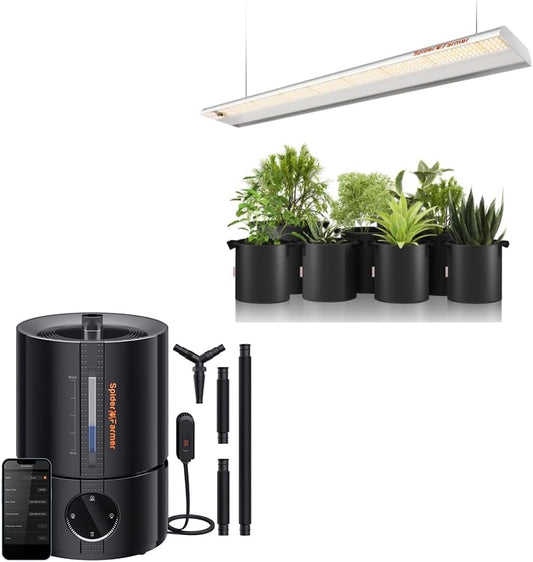 Spider Farmer 5L Smart Humidifier and SF600 Grow Light