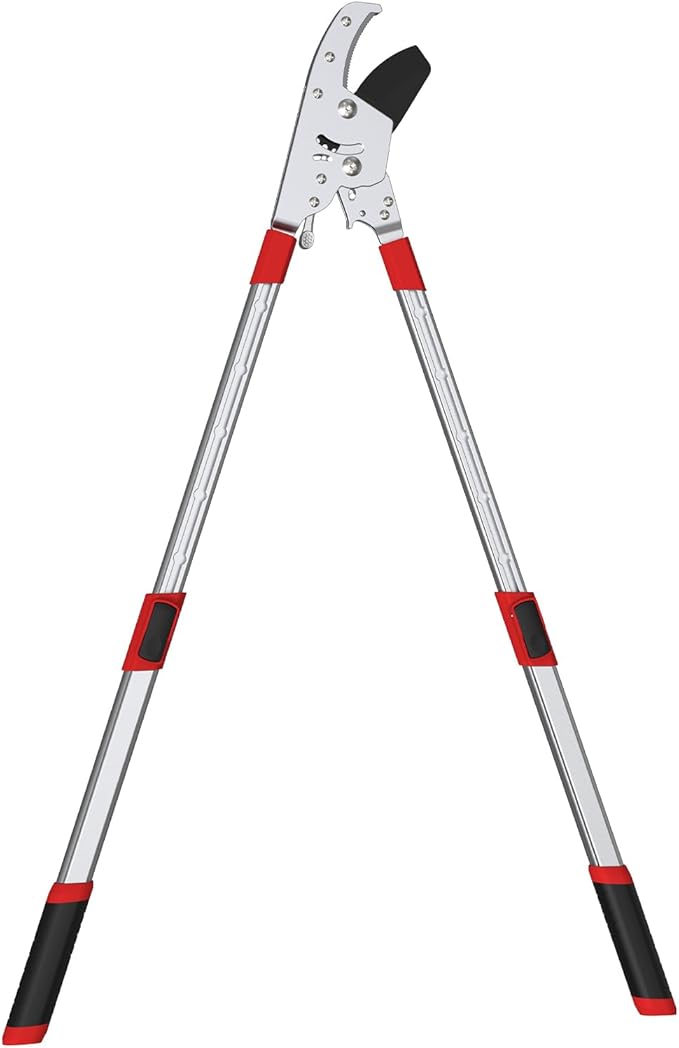 GARTOL Heavy-Duty Extendable Loppers, 28"-41" Telescopic Tree Trimmer, Double Ratcheting Branch Cutter, Anvil Lopper for Thick Branches, Cuts 2" Dry Wood