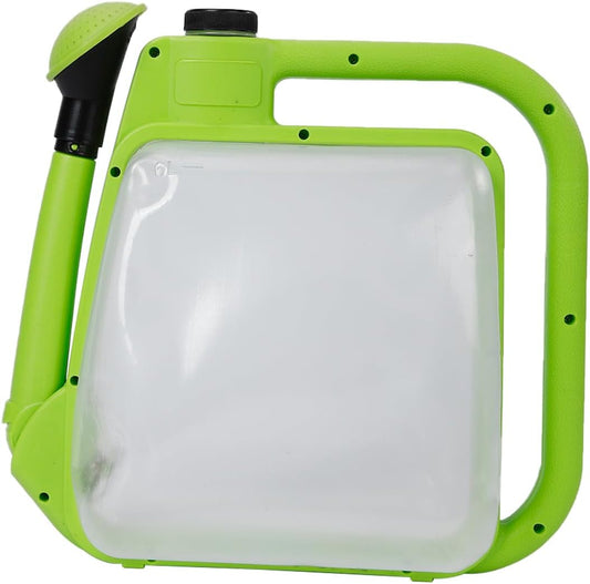 6L Foldable Clear Plastic Watering Can with Rotating Nozzle Long Spout Ideal for Indoor and Outdoor Gardening - Green