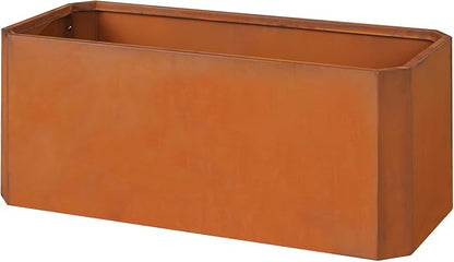 Steel Planter Box-36"x15"x15"-Large Rectangular Planter Matel -Outdoor Indoor-Corten Steel Planter Box Heavy Duty Commercial Residential for Patio Porch Deck Home Backyard