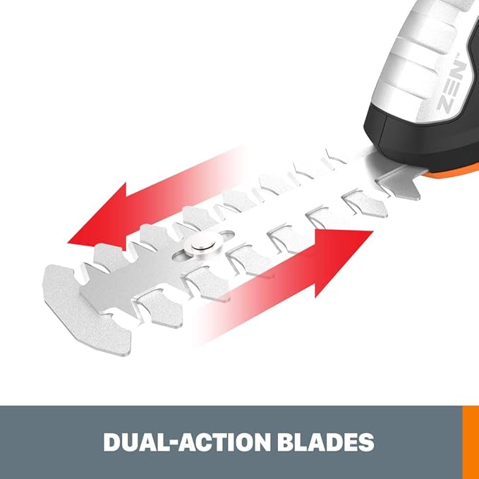 WORX WG801.9 20V 2 in 1 Cordless Hedge Trimmer, 4" Grass Shear & 8" Shrub Trimmer with 2 Blades, Battery & Charger Not Included
