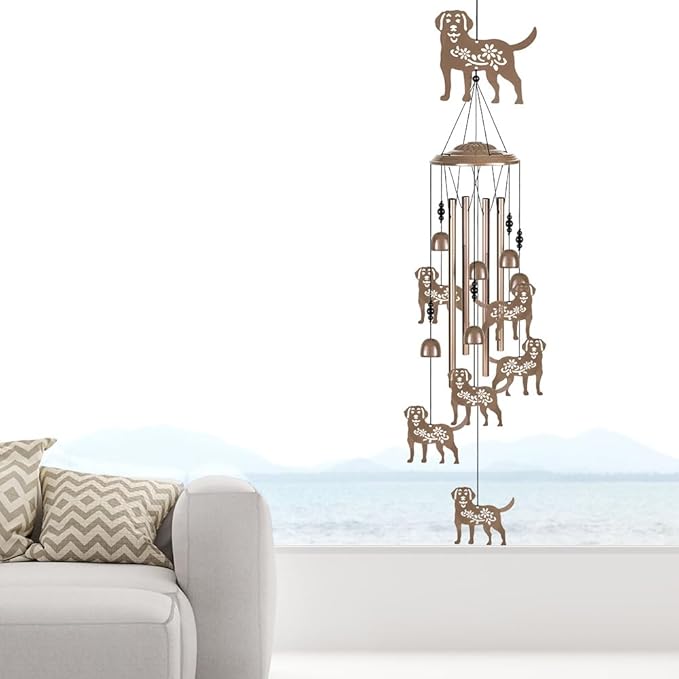 Outdoor Dogs Wind Chimes Decor, Portable Mobile Wind Catcher, Sympathy Wind Bells, Memorial Gifts for Mom, Housewarming, Blessing WindChimes(Outside/Indoor/Home/Room/Porch/Yard/Tree/Garden Decorate)