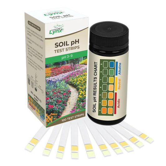 Soil pH Test Kit (3-9 Range) 100 Soil pH Tester Strips, Test Soil of Garden Lawn Grass Vegetable Flower Compost Indoor & Outdoor Plants