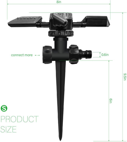 Sprinkler for Yard, Automatic Water Sprayer Irrigation for Garden, 360 Degree Rotating Lawn Sprinkler Coverage, Adjustable Angle Water Sprinklers for Yard Lawn Greenhouse Vegatable Watering
