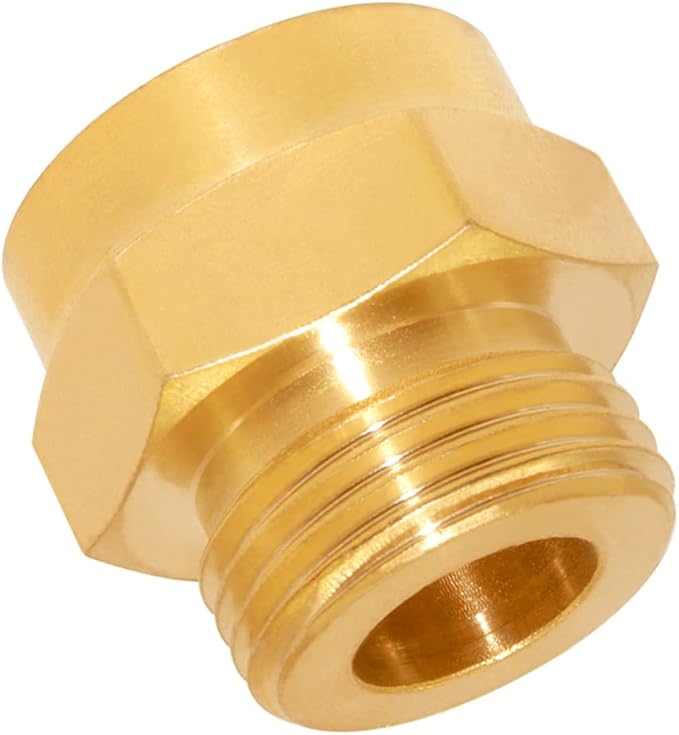 Garden Hose Bib Adapter, 1" Measure Inside Diameter, 1-1/16" Fine Thread Female to Standard 3/4" GHT Male Thread, Compatible with Outdoor Faucet to Garden Hose