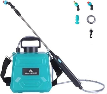 2Gallon Electric Watering Can, VidaGardening, Ideal for Pest Control, Watering, Fertilizer Sprayer, Chemical Sprayer, Car Washing, PE, 4hours Battery Life (2Gal Green)