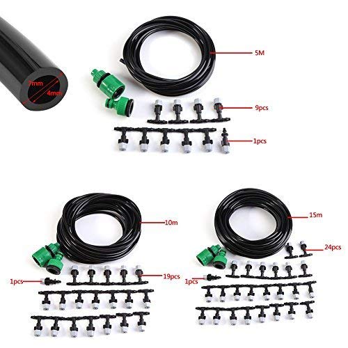 Micro Irrigation Set Water Misting Cooling Drip Sprinkler System for Patio Garden Landscape Flower 10M