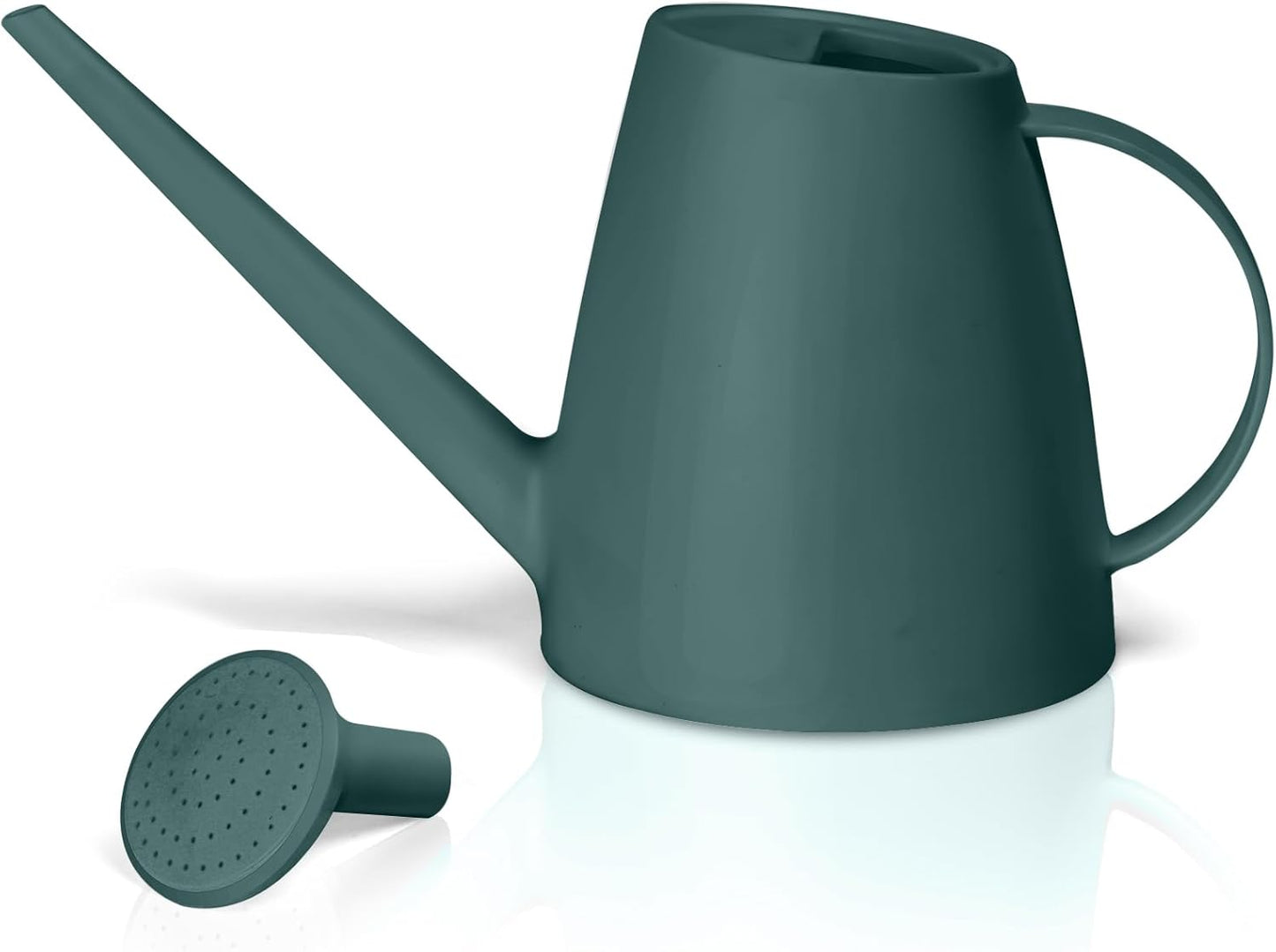Plastic Watering Can - for Indoor and Outdoor House Plant Garden - with Long Spout - 1/2 Gallon - Blackish Green