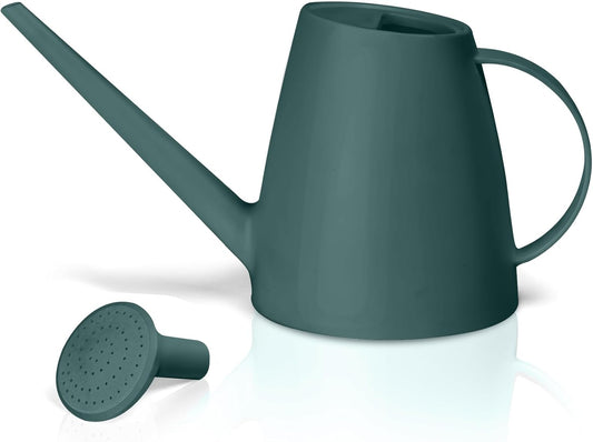 Plastic Watering Can - for Indoor and Outdoor House Plant Garden - with Long Spout - 1/2 Gallon - Blackish Green