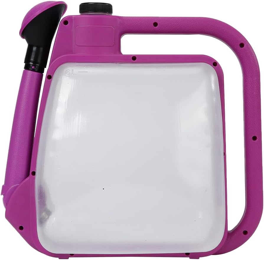 6L Foldable Clear Plastic Watering Can with Rotating Nozzle Long Spout Ideal for Indoor and Outdoor Gardening - Purple