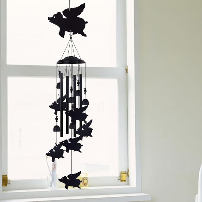 Flying Pigs Wind Chimes Outdoor, Memorial Wind Chimes, Mobile Music Wind Catcher, Fly Pig Wind Chime for Home, Tree, Yard, Patio, Garden Decoration, Festival Gifts for Mom, Xmas Gifts for Pig Lovers