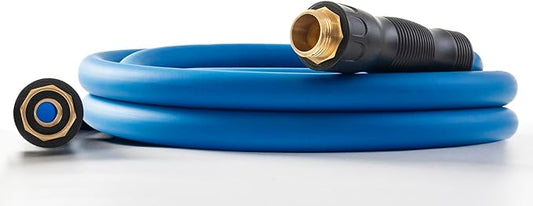 5/8" Hot/Cold Water Hose 5ft, -50℉ To 190℉ Heavy Duty,Flexible,Burst 600 Psi 3/4" Brass Fittings with Swivel Grip Handle for Outdoor,Yard, Farm, Blue