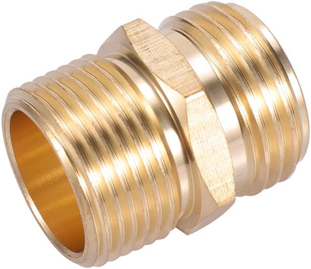 3/4”GHT Male x 3/4”NPT Male Connector,Brass Garden Hose Adapter,Brass Garden Hose to Pipe NPT Fitting Connect,Double Male Thread Size GHT 3/4 x 3/4 NPT 2pcs