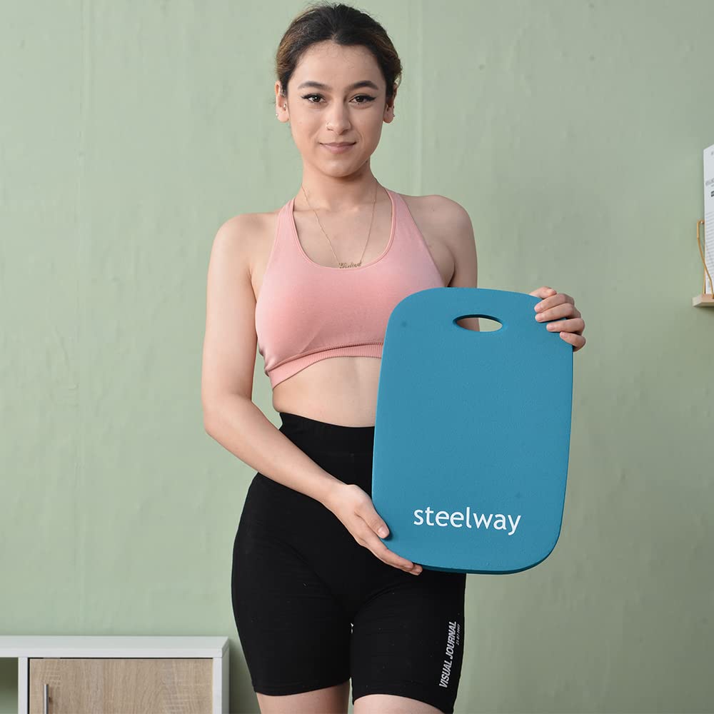 Extra Thick Kneeling Pads, Knee Pad Cushion for Yard Work, Gardening, Yoga, Exercise, Floor Kneeler for Baby Bath, Comfortable Foam Mats to Kneel On, 15.4 x 10.4 x 1.3inch, Blue (1)