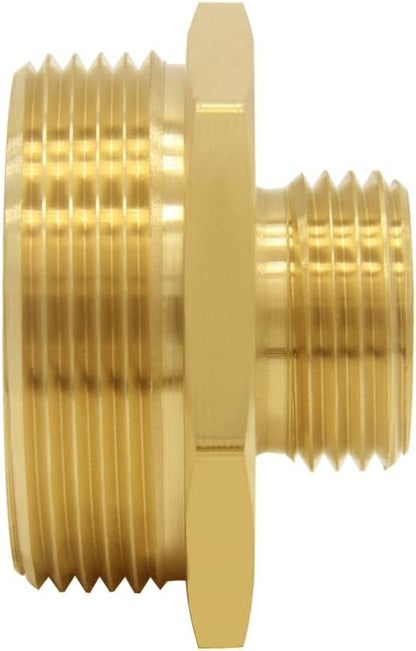 Brass Garden Hose Adapter 3/4"GHT Male to 1-1/2"NPT Male Thread Reducer Water Hose Nipple Reducing Convert Pipe Fittings Connector