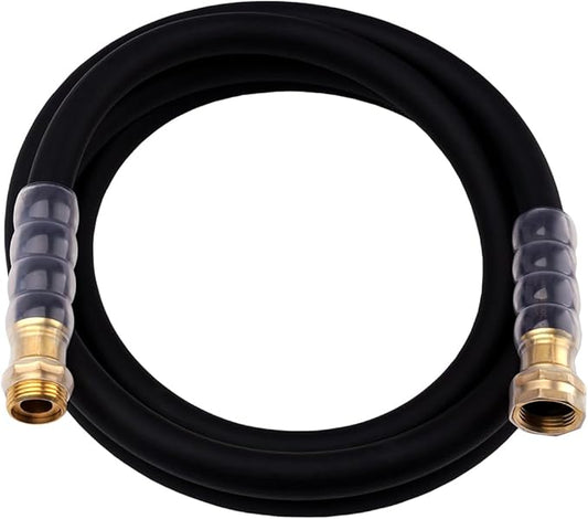 Leader Garden Hose 10ft x 5/8", 300PSI Working, 1000PSI Burst, Heavy Duty Short Water Hose, Hot/Cold Water, Five Layered Braiding for Durability (Black)