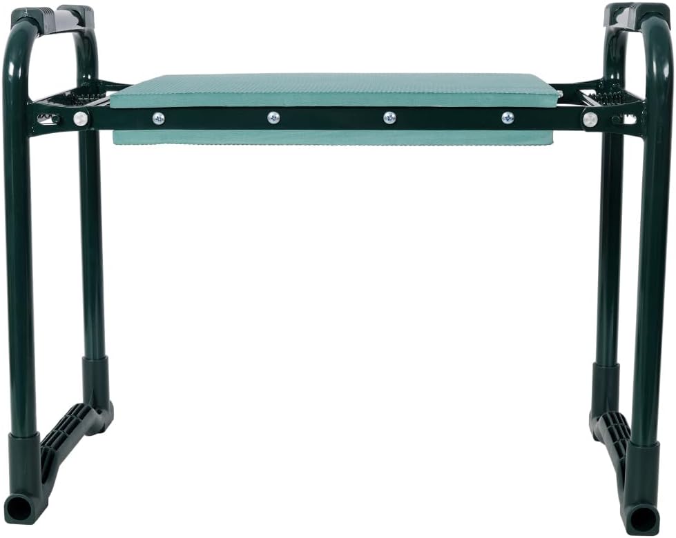 Garden Kneeler and Seat Bench with 2 Free Tool Pouch, Foldable Stool, EVA Foam Pad, with an Extra Soft Wider Cushion, and Large Tool Bag for Gardeninng Lovers