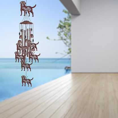 Outdoor Dog Wind Chimes Decoration, Memorial Wind Bells, Mobile Chimes, Blessing Wind Chime, Romantic Wind Catcher, Puppy Decor, 7 Dogs Wind Chimes Gifts for Mom, Home, Balcony, Tree, Festival, Garden