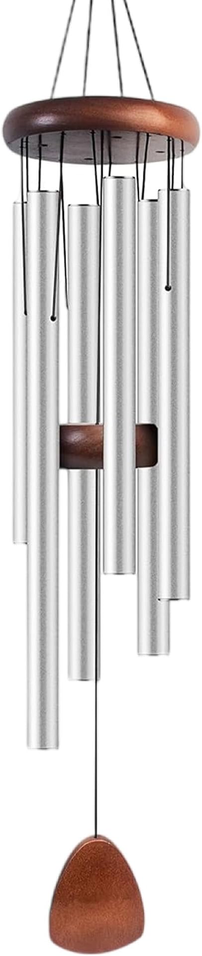 Large Aluminium Wind Chimes 37" Inches to Create a Zen Atmosphere Suitable for Outdoor, Garden, Patio Decoration, Classic Wind Chimes Suitable as A Gift for Unisex (Silver)