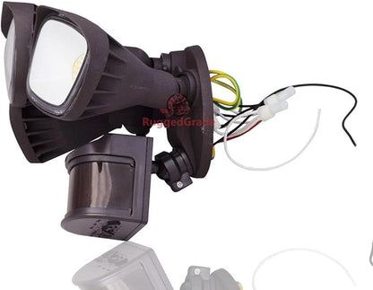 RuggedGrade 30W Turin II TT Series LED Security Light - Motion Wall Light - 3,600 Lumens - 240° Sensor - Color Selectable 3000K/4000K/5000K - Bronze Housing - Outdoor LED Light - DLC 5.1 Premium