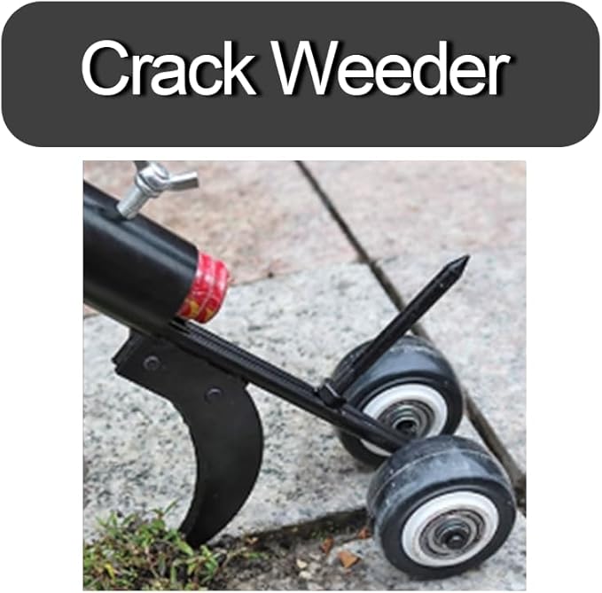 Weeder Tool with Wheel & Adjustable Handle — Effortless Corner Weed Remover High-Strength Metal Blade for Tight Spaces, Tall,Short Grass, Garden Beds - Lightweight Manual Weeding Tool