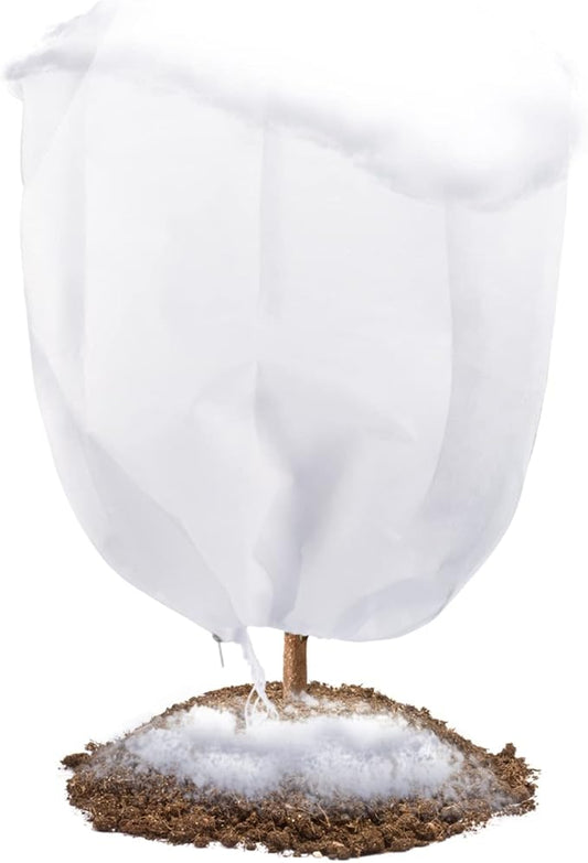 Abimars Thicker Plant Covers Freeze Protection Jacket 2.36 oz/yd², 9.8'x9.8' Reusable Winter Plant Covers with Drawstring & Zipper, 1 Pack Light, Porous Fabric for Plant Breathing