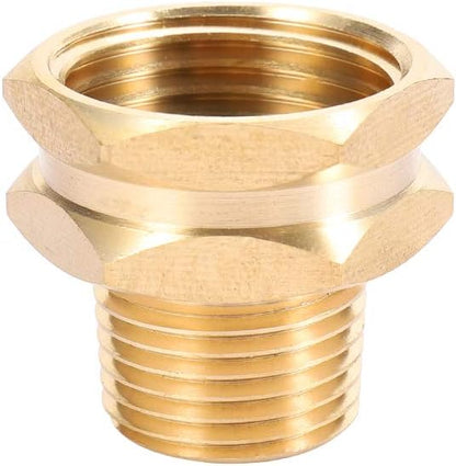Garden Hose Adapter, 3/4” GHT Female x 1/2” NPT Male Connector,GHT to NPT Adapter Brass Fitting,Brass Garden Hose to Pipe Fittings Connect 2pcs (3/4”Female x 1/2” NPT Male)