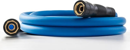 5/8" Female to Female Hot/Cold Water Leader Hose 3ft, -50℉ to 190℉ Flexible,Burst 600 Psi 3/4" Brass Fittings with Swivel Grip Handle for Outdoor,Yard, Farm, Blue