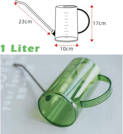 Watering Can Indoor, Small Watering Cans for House Plants, Succulents and Flowers, Long Spout, 1 Liter, with Bonus Plant Mister Spray Bottle