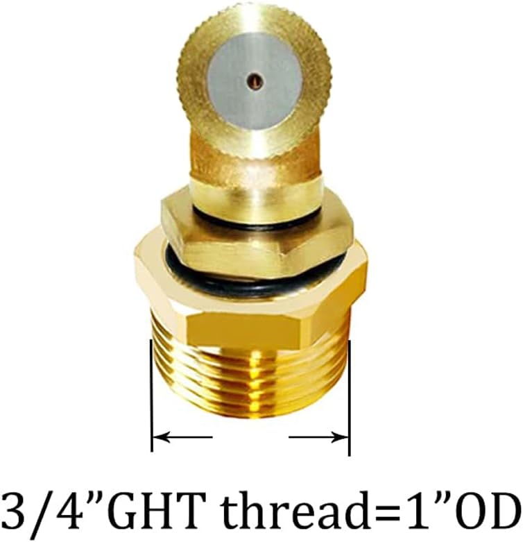 Joywayus Brass Misting Spray Nozzle 3/4" GHT Male 1-Holes Garden Sprinklers Irrigation Connector Water Sprinklers Mister Heads Fitting with Filter Mesh (Pack of 2)