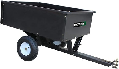 Yard Commander - 400LB Heavy Duty Tow Behind ATV Trailer Steel Dump Cart - 10-Cubic Feet Capacity - Garden Utility Trailer - Trailers with Removable Tailgate for Riding Lawn Mower Tractor