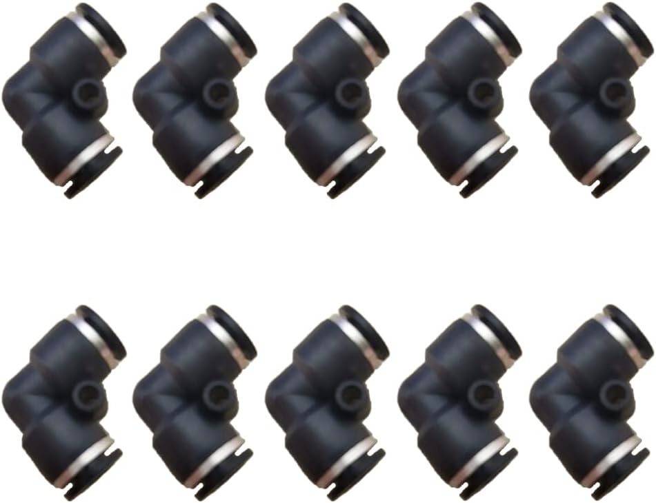 1/4" Od Air Line Elbow Union, Push To Connect Air Fitting (10 Pack)