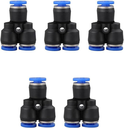 12mm OD Y splitter Push to connect Fittings,push to connect air fittings, air line push connectors (5 Pcs)
