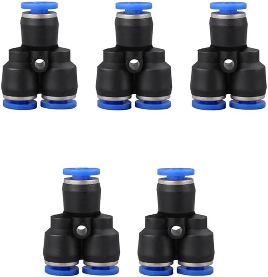 12mm OD Y splitter Push to connect Fittings,push to connect air fittings, air line push connectors (5 Pcs)