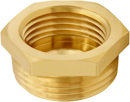 Brass Garden Hose Bushing 3/4"GHT Female to 1"NPT Male Thread Reducer Adapter Water Hose Nipple Reducing Convert Pipe Fittings Connector
