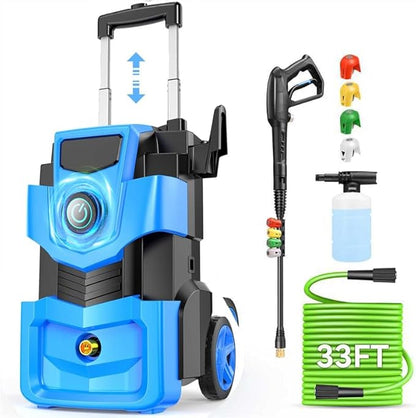 Professional Pressure Cleaner 5000 PSI,4.0 GPM Heavy Duty Power Cleaner with 4 Nozzles,Foam Cannon,33FT Hose and 500ml Soap Bottle for Home/Cars (Blue)