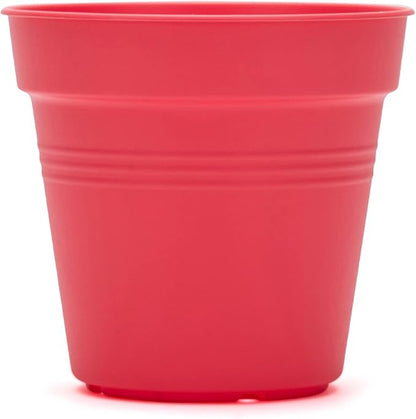 Mintra Home Garden Pots 4pk - Flowers, Herbs, Plants, Indoor, Outdoor, Colorful, Wholesale, Bulk (Coral, 13cm Diameter (5in))