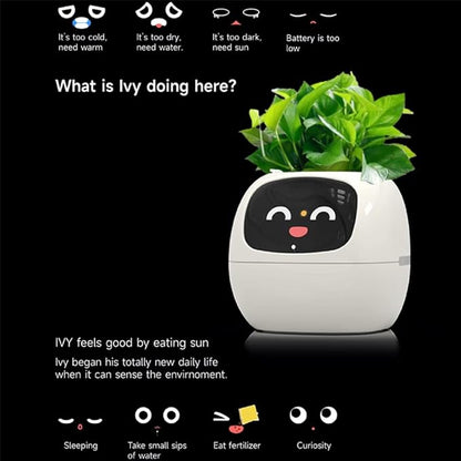 Smart Flowerpots,Smart Pet Planter,Ai Planter,Intelligent Flowerpots,Multiple Expressions,7 Smart Sensors, and Ai Chips Make Raising Plants Easy and Fun for Living Room,Plant-Free(Pink)
