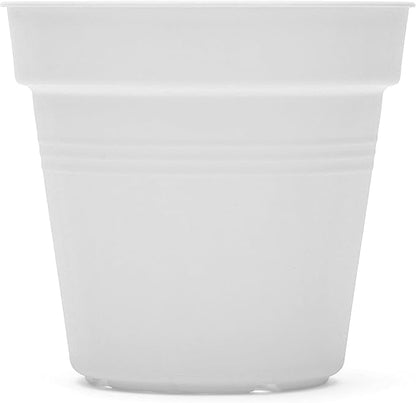 Mintra Home Garden Pots 4pk - Flowers, Herbs, Plants, Indoor, Outdoor, Colorful, Wholesale, Bulk (White, 19cm Diameter (7.5in))