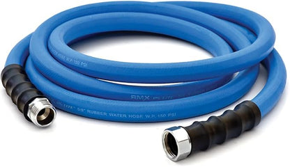 BluSeal Hot/Cold Water Rubber Garden Hose, 100% Rubber, Ultra-Light, Super Strong, 500 PSI, 50F to 190F Degrees, High Strength Polyester Braided (3/4" x 10')