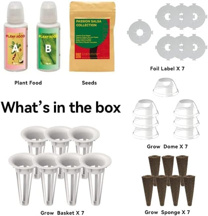 inbloom Salsa Seed Pod Kit for Aerogarden Hydroponics Growing System Kit, 7-Pods (350+ Seeds Included Cherry Tomato, Pepper & Cucumber), Grow Anything Hydroponic Supply for IDoo Ahopegarden