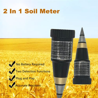 VT-05 Professional Soil pH Meter Tester, Soil pH and Moisture Meter Hygrometer, Soil Tester PH Instrument Hygrometer Monitor Humidity for Vineyards, Orchards, Field Production, Lawn, Gardens