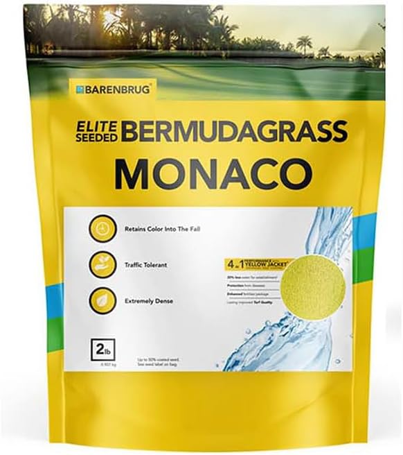Outsidepride Monaco Bermuda Grass Seed - 2 lbs. Drought-Tolerant, Dense, Wear-Resistant Turf Grass Seeds for Lawn, Sports Fields, & High-Traffic Areas - Ideal for Warm-Season & Transition Zone Areas
