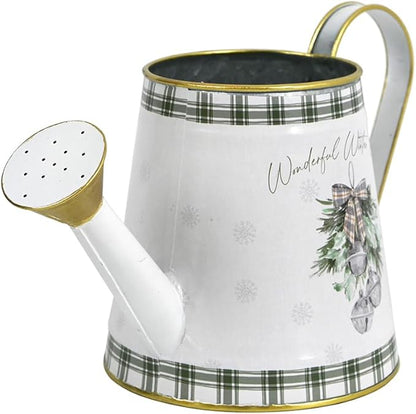 Small Christmas Decorative Watering Can for Indoor Plants Metal Watering Can Outdoor for Bonsai Balcony Courtyard Garden Flower Christmas Decorative
