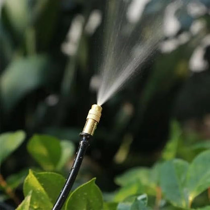 49.2FT/15M 1/4 Inch Tubing Drip Irrigation System Kit Automatic Garden Irrigation Equipment Adjustable Quick Connector Watering Misting for Outdoor Yard Lawn Raised Bed Greenhouse