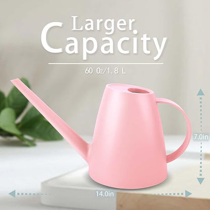 Watering Can for Indoor Plants, Small Watering Cans for House Plant Garden Flower, Long Spout Water Can for Outdoor Watering Plants 1. 8L 1/2 Gallon (Pink)