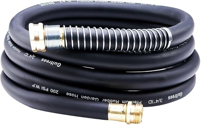Leader Garden Hose 10ft x 3/4", Heavy Duty Short Water Hose, Male to Female Fittings, Five Layered Braiding for Durability, 1000PSI Burst, 300PSI Working (Black)
